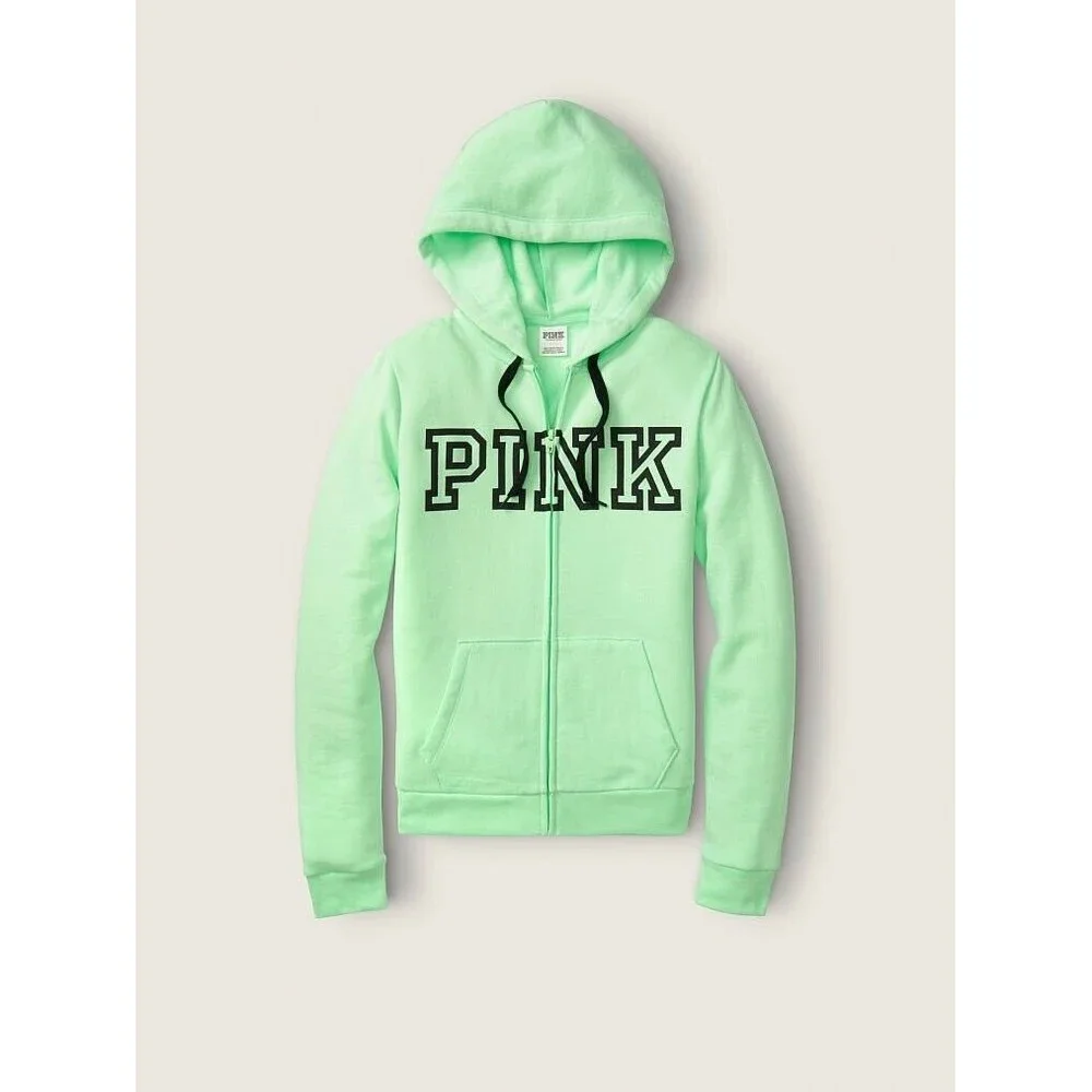 Vs Victorias Secret Pink Perfect Full Zip Hoodie Sweater Jacket Top Got A Mint L